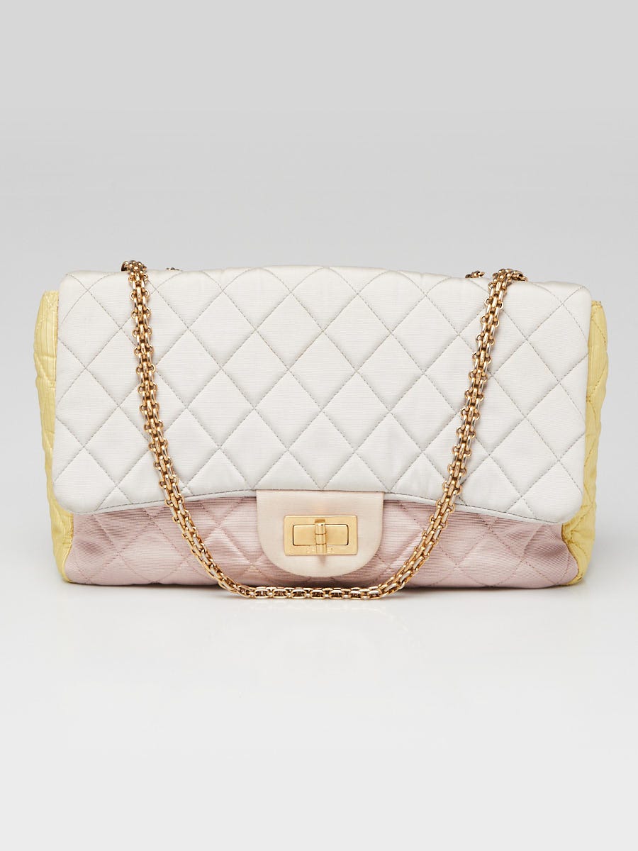 Chanel Tricolor Reissue 2.55 Quilted Canvas 227 Jumbo Flap Bag