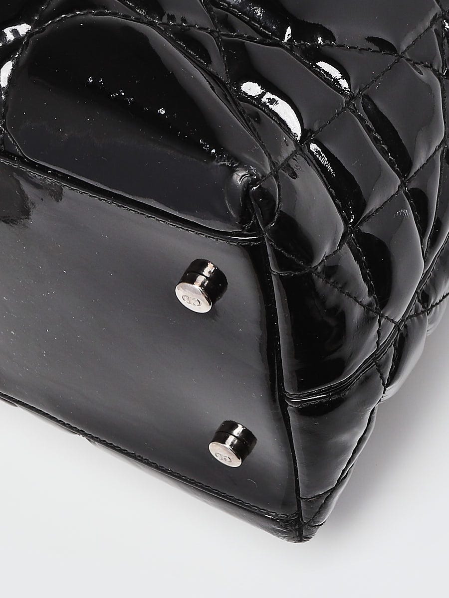 Christian Dior Black Cannage Quilted Patent Leather Granville Tote ...