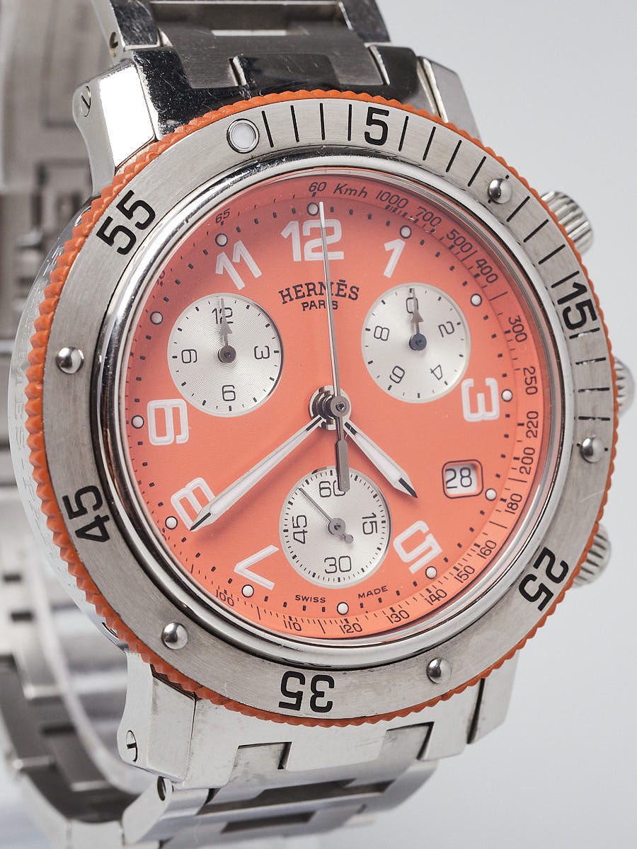 Hermes 36mm Black Titanium Clipper Diver GM Quartz Chronograph