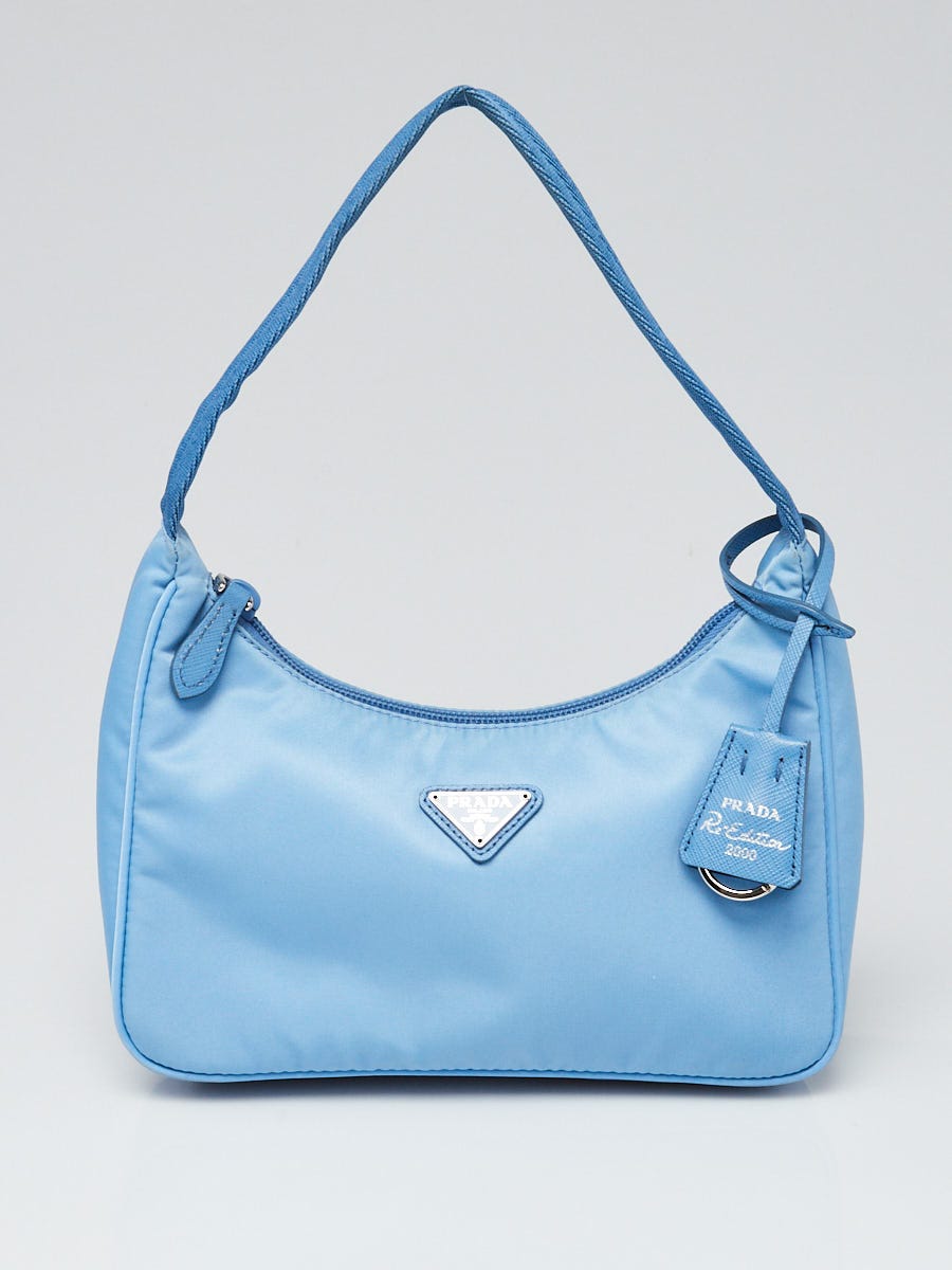 Prada 2000s Light Blue Tessuto Handbag · INTO