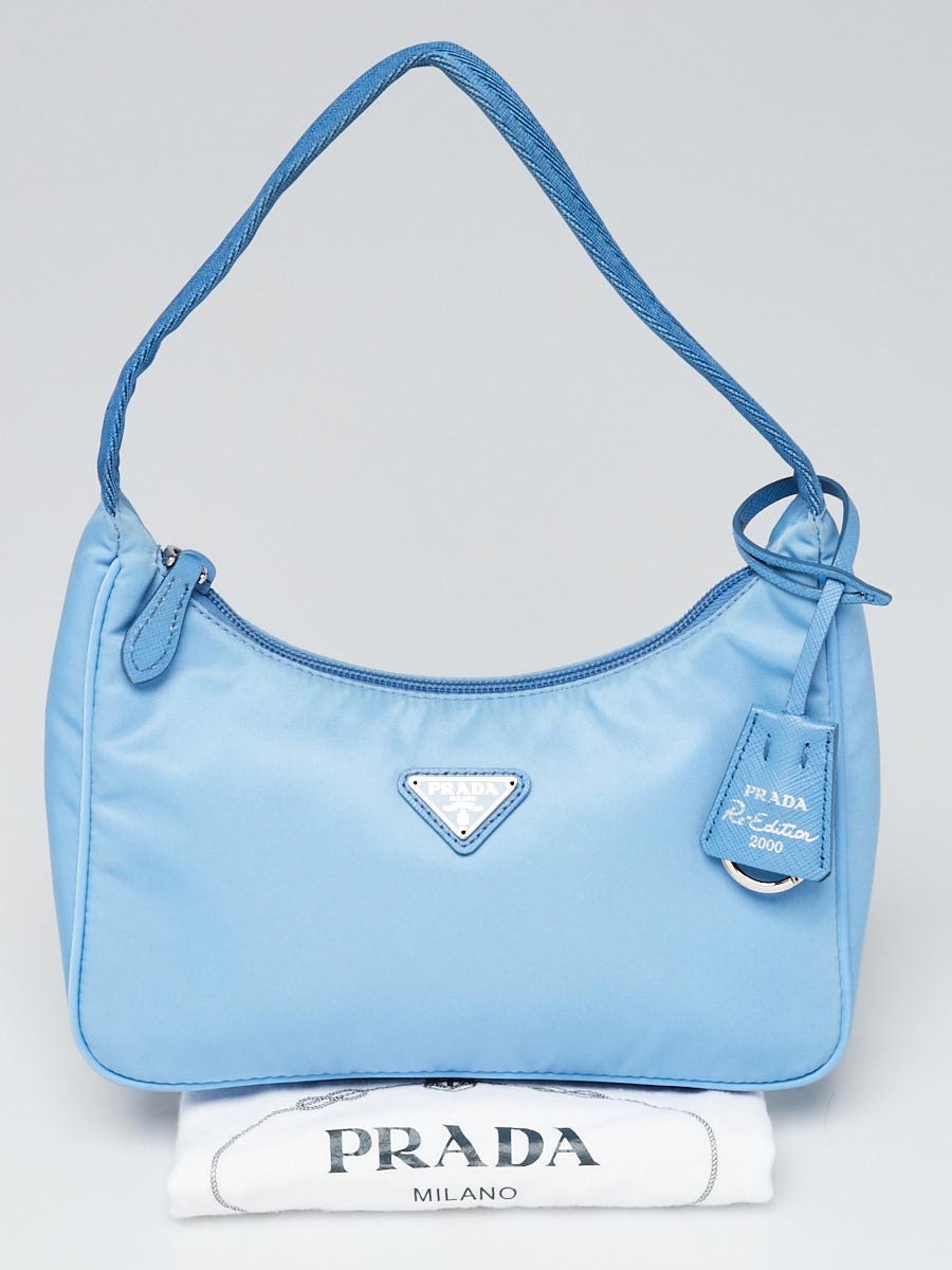 Prada - Authenticated Re-Edition 2000 Handbag - Cloth Blue Plain for Women, Very Good Condition