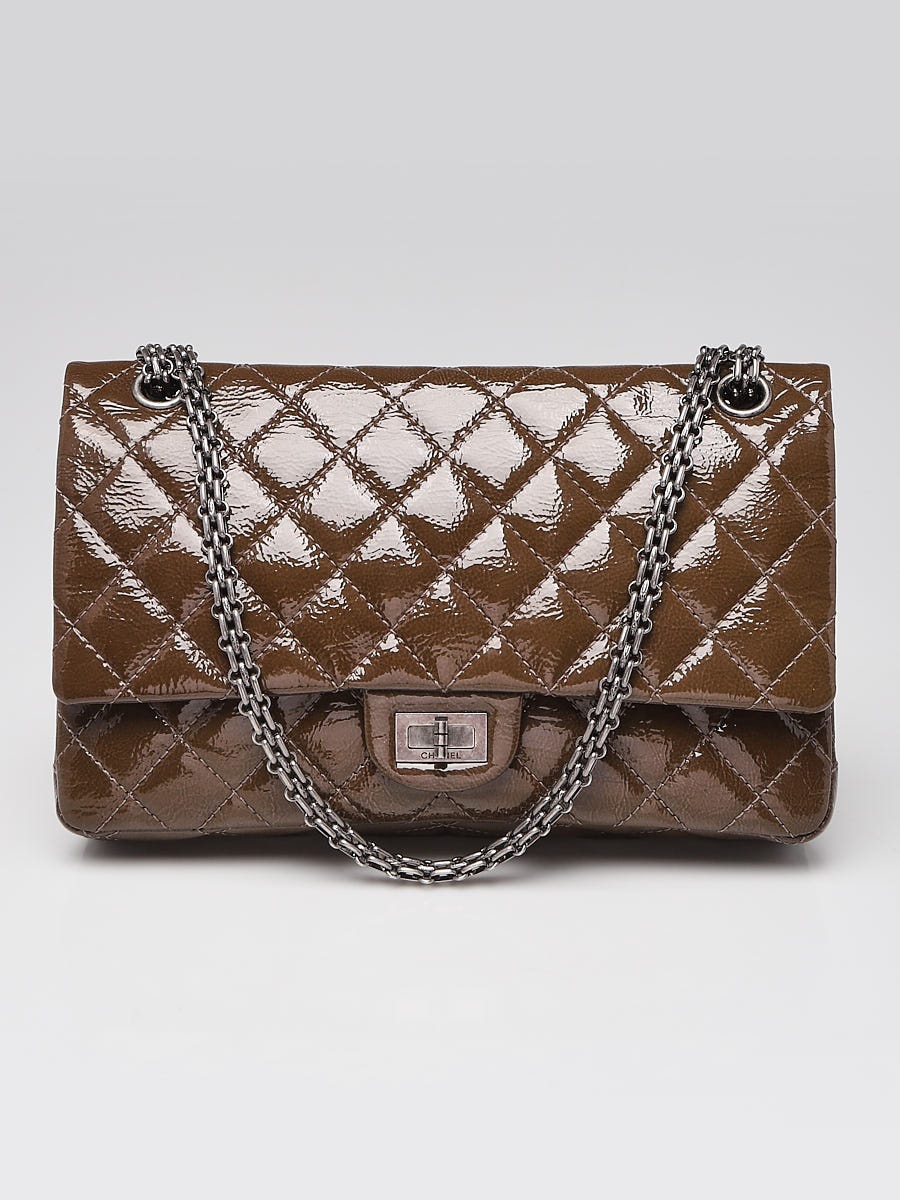Chanel Brown 2.55 Reissue Quilted Patent Leather 226 Flap Bag