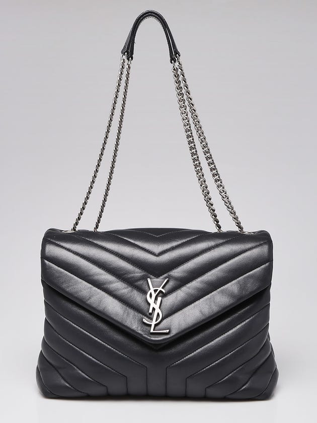 Yves Saint Laurent Grey Quilted Leather Medium LouLou Bag