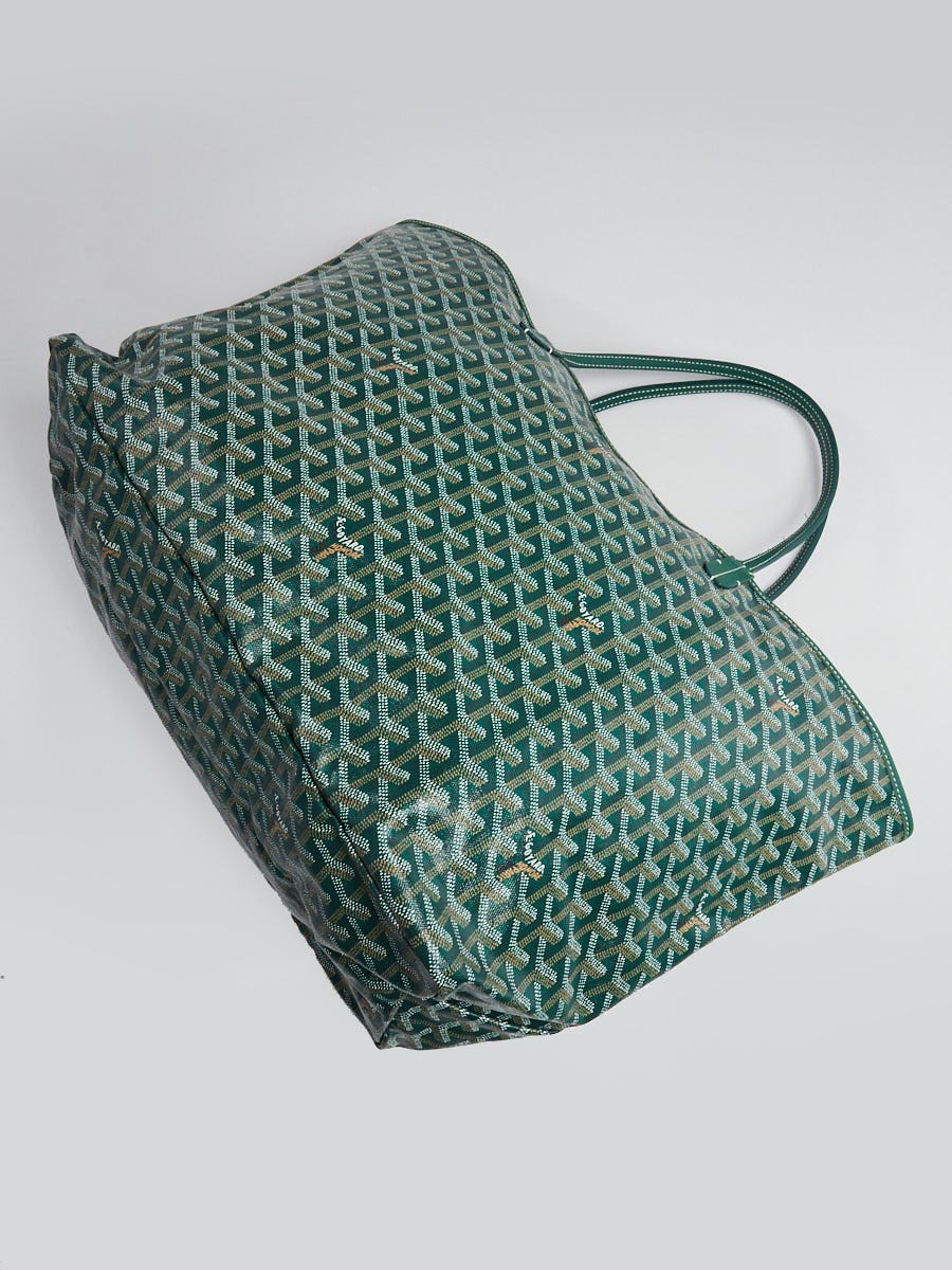 Goyard Green Chevron Print Coated Canvas St. Louis GM Tote Bag