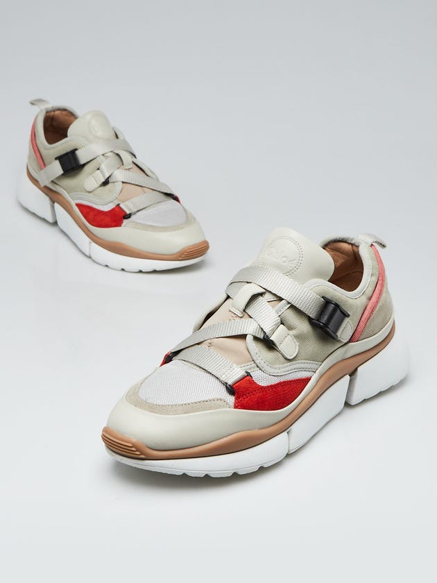 Chloe Light Eucalyptus Leather Jeffrey Atlanta Sneakers Size 9.5/40