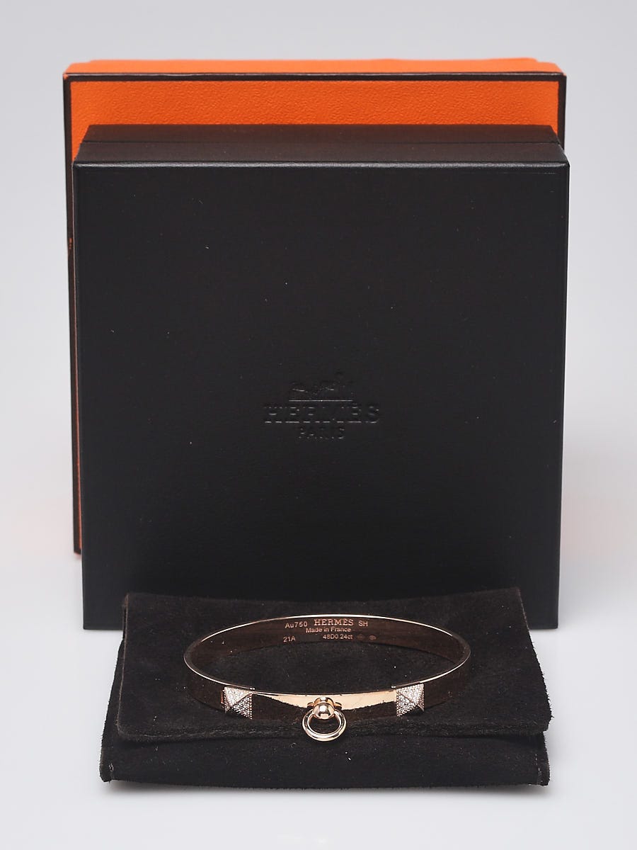 Hermès Pink Collier de Chien Bracelet