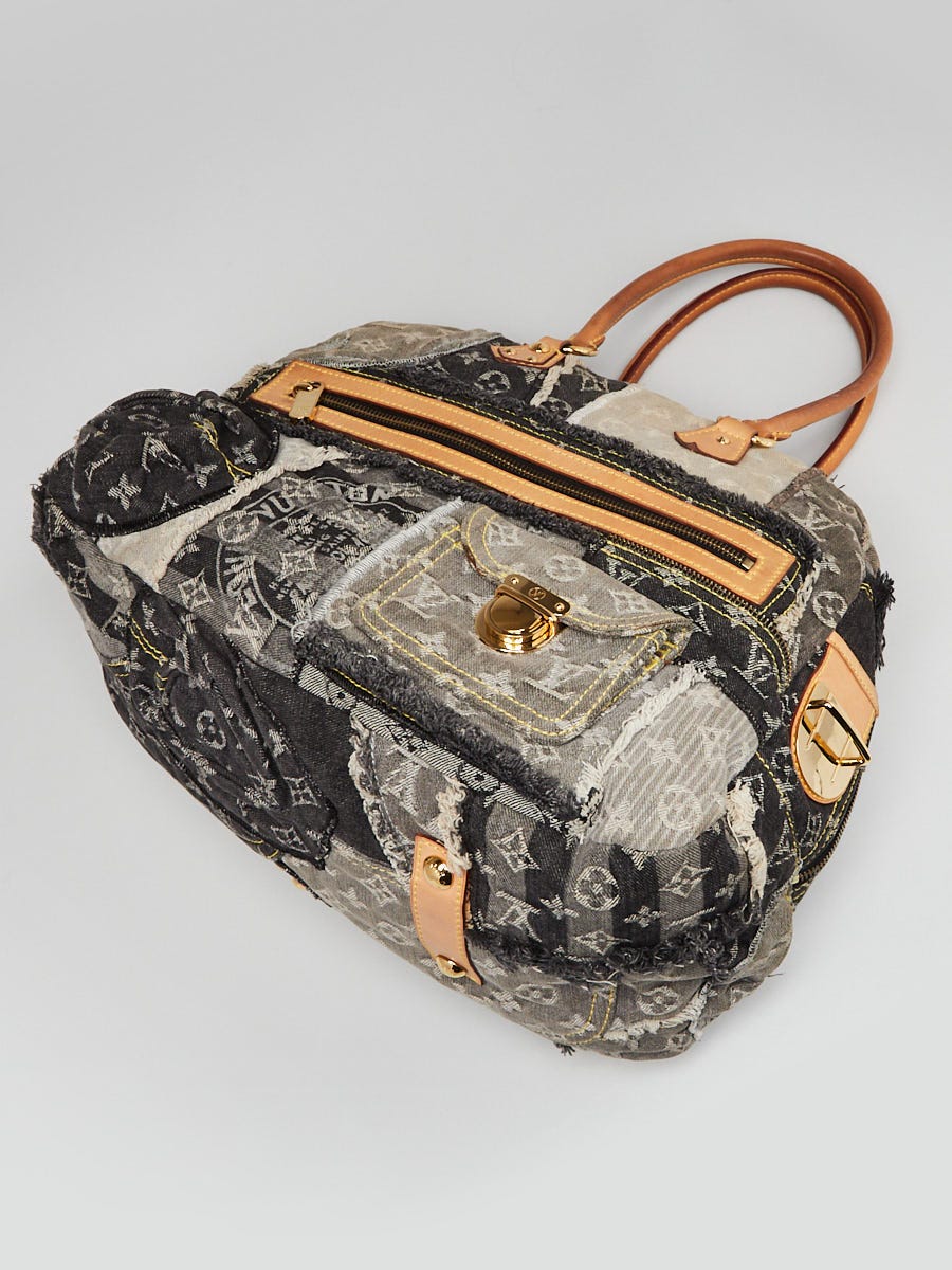 Louis Vuitton Patchwork Bowly Handbag Denim Gray 2298433