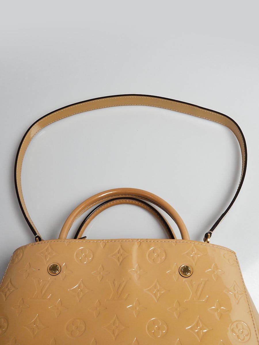 Louis Vuitton Beige Montaigne BB Dune Monogram Vernis Leather Shoulder Bag  Louis Vuitton