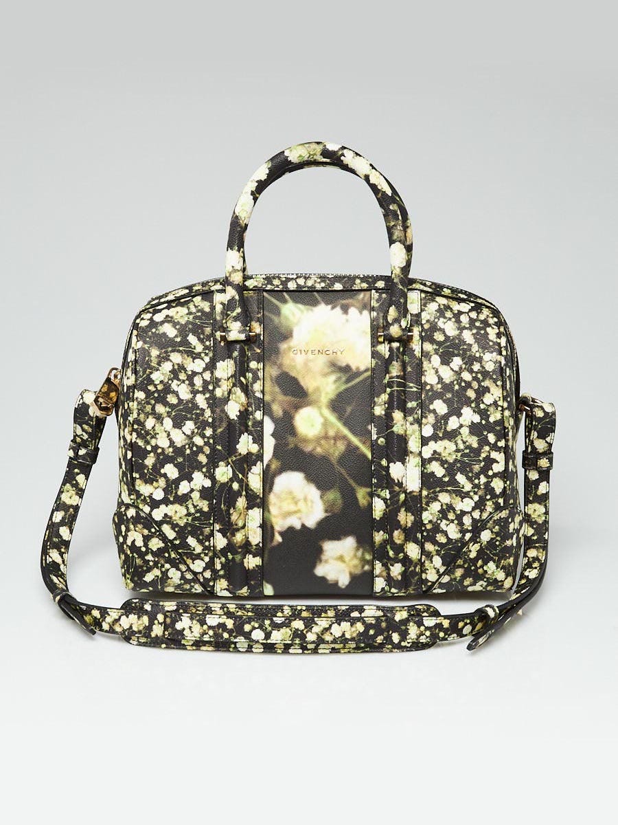 Givenchy Black/Green/Yellow Pebbled Leather Baby's Breath Medium Lucrezia Duffle Bag