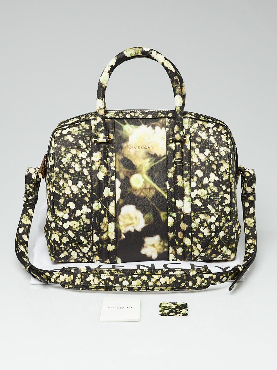 Givenchy Black/Green/Yellow Pebbled Leather Baby's Breath Medium Lucrezia Duffle Bag