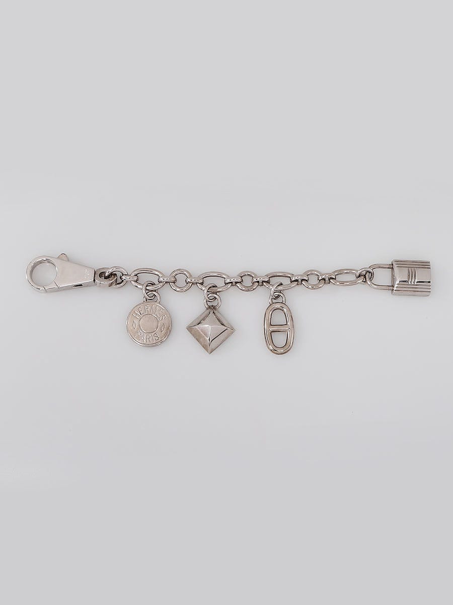 アクセサリー HERMES combination bungle Hermes Palladium Plated Breloque Olga Key Holder and Bag Charm