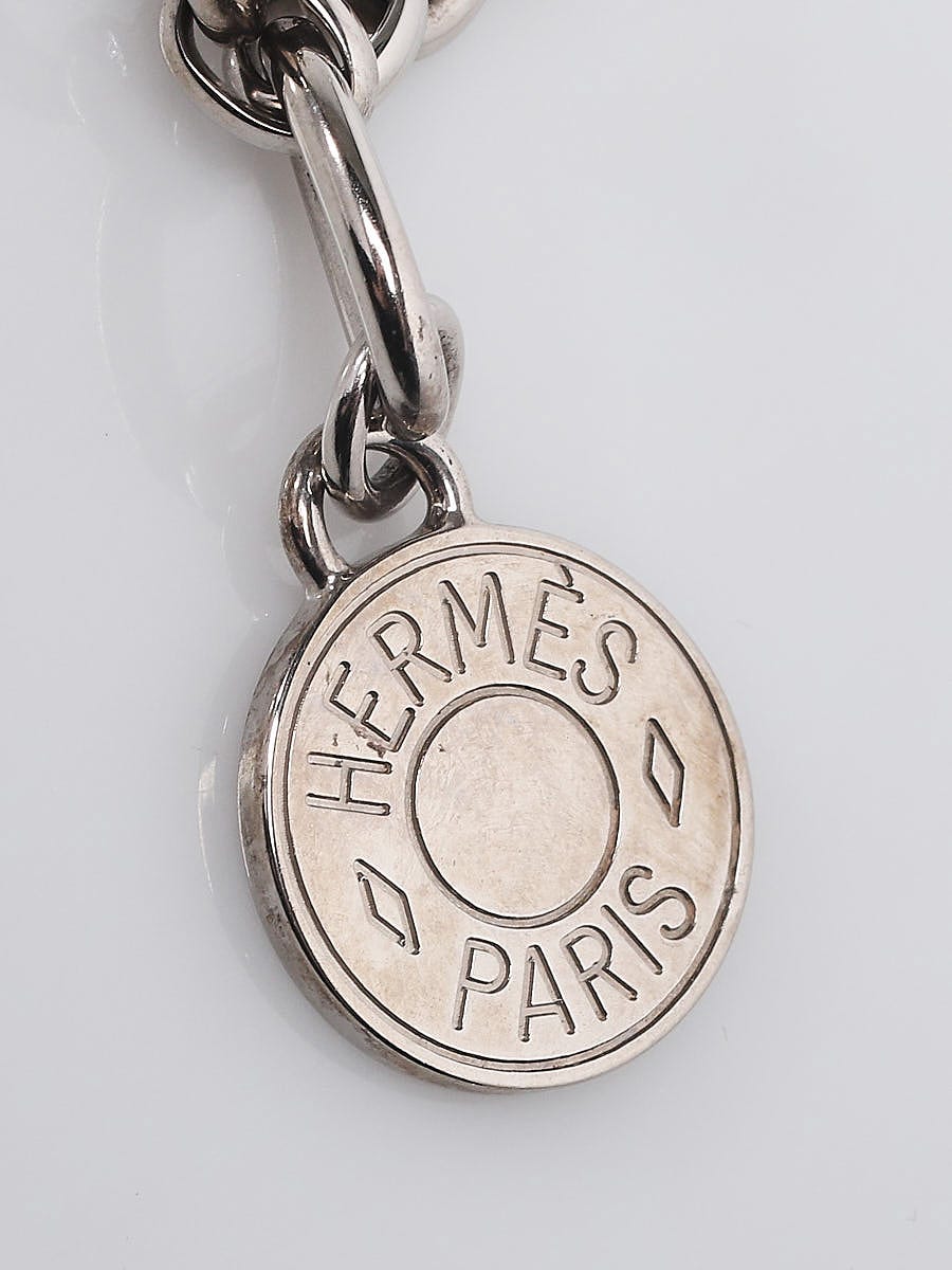Hermes Palladium Plated Breloque Olga Key Holder and Bag Charm