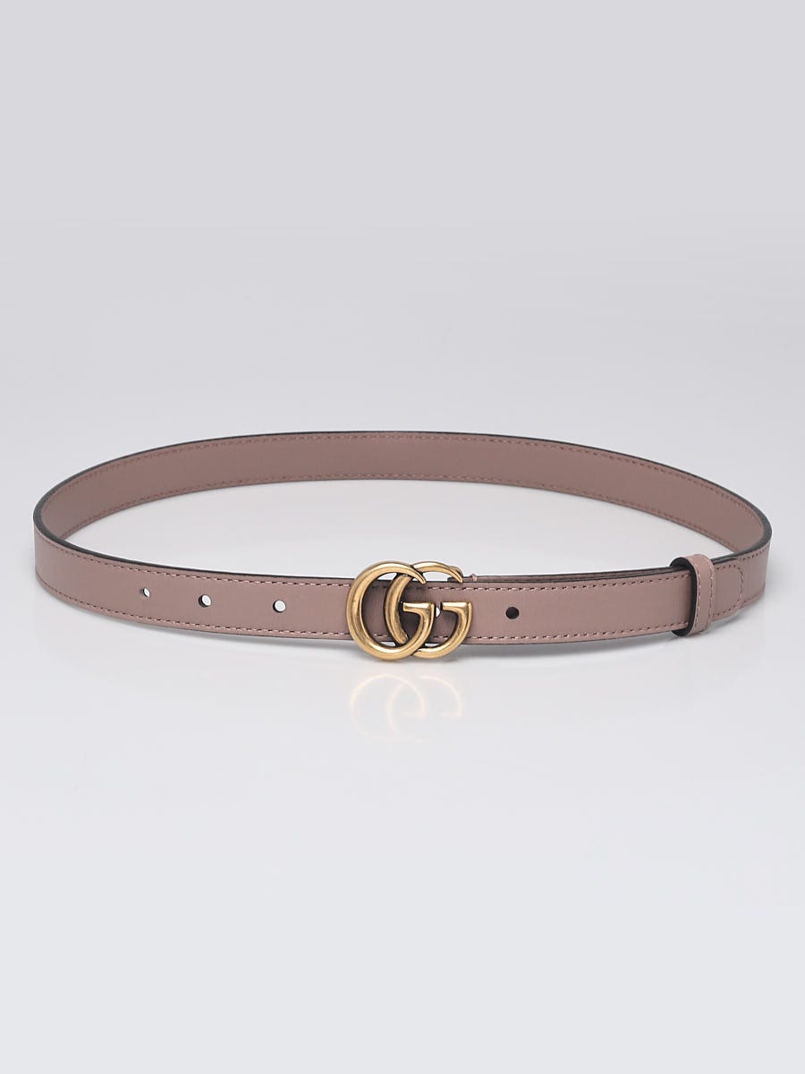 Gucci Beige Double G Skinny Belt Size 75/30