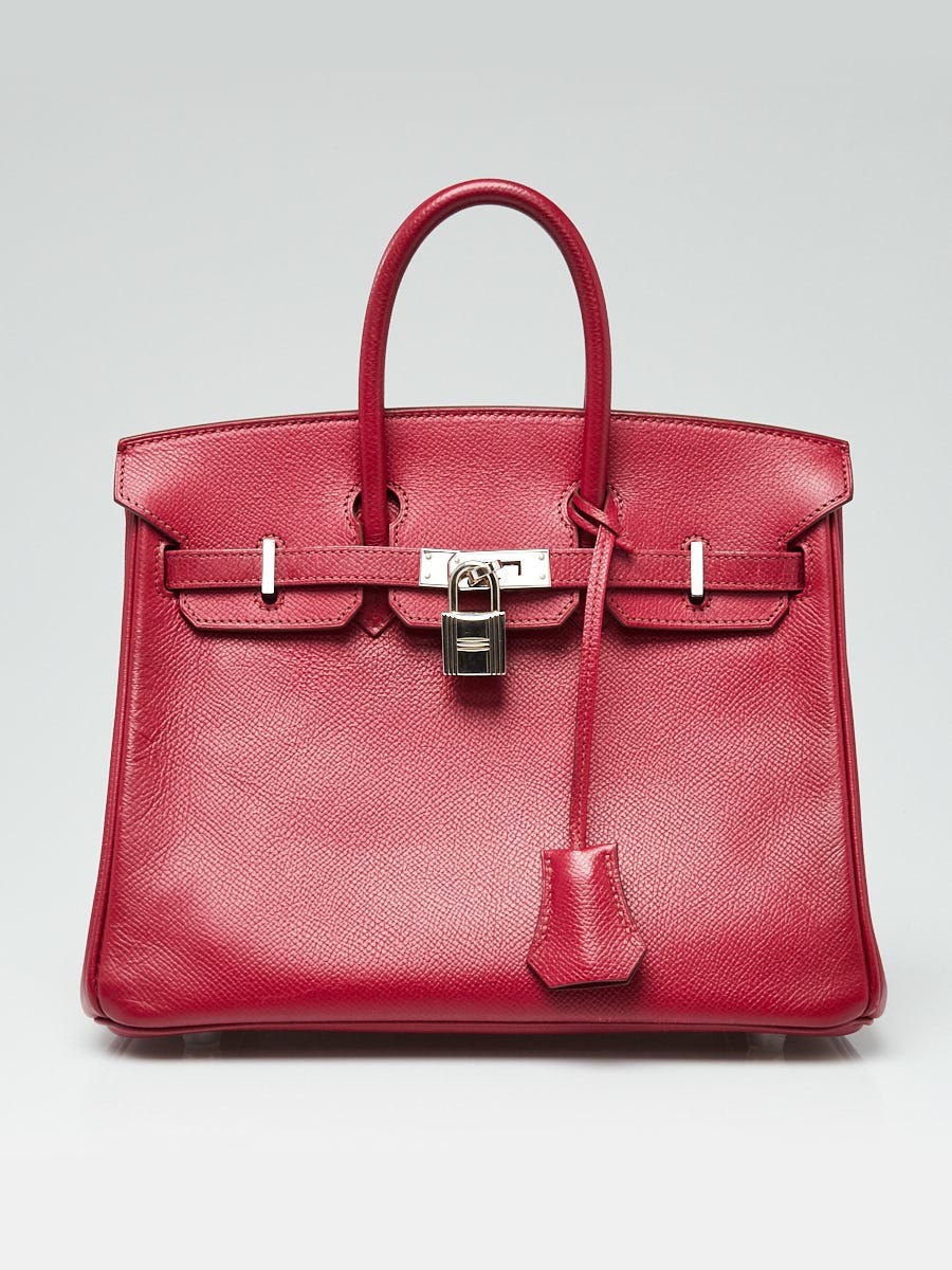 Hermes 25cm Rouge Grenat Epsom Leather Palladium Plated Birkin Bag -  Yoogi's Closet
