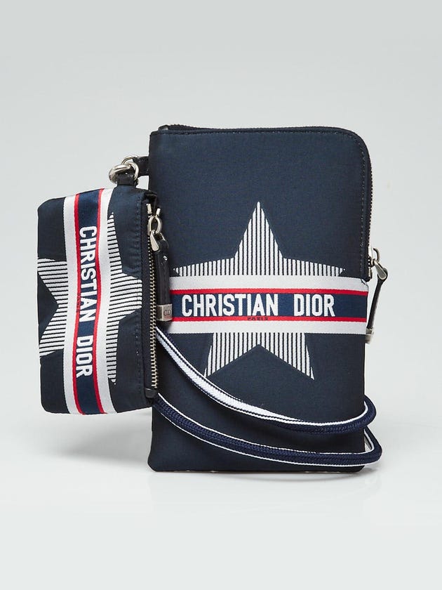 Christian Dior Blue Technical Fabric Dior Travel Crossbody Pouch Bag