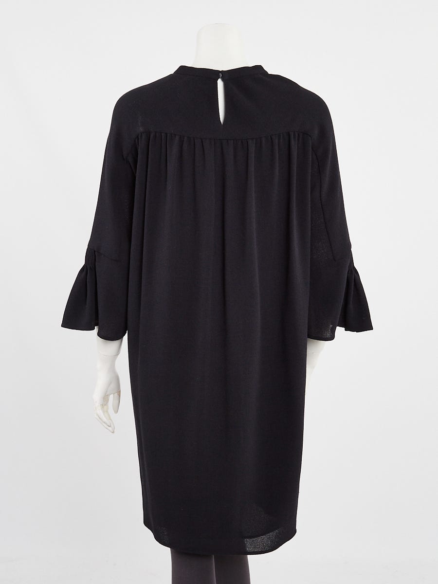 Hermes Navy Blue Wool Long Sleeve Dress Size 2/34