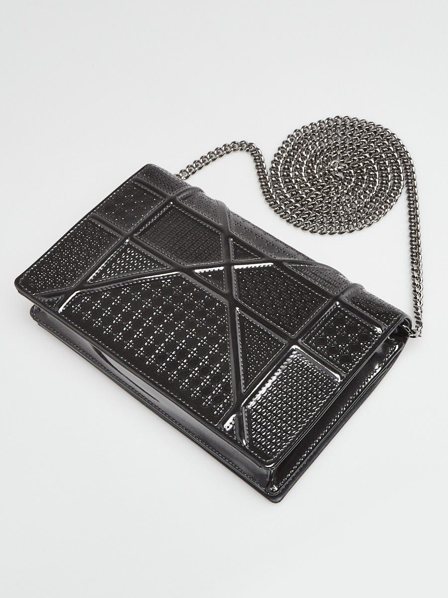 Christian Dior Metallic Silver Perforated Leather Diorama