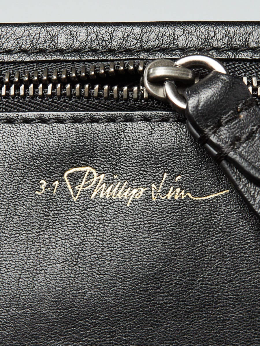 3.1 Phillip Lim Black Leather Soleil Large Bucket Drawstring
