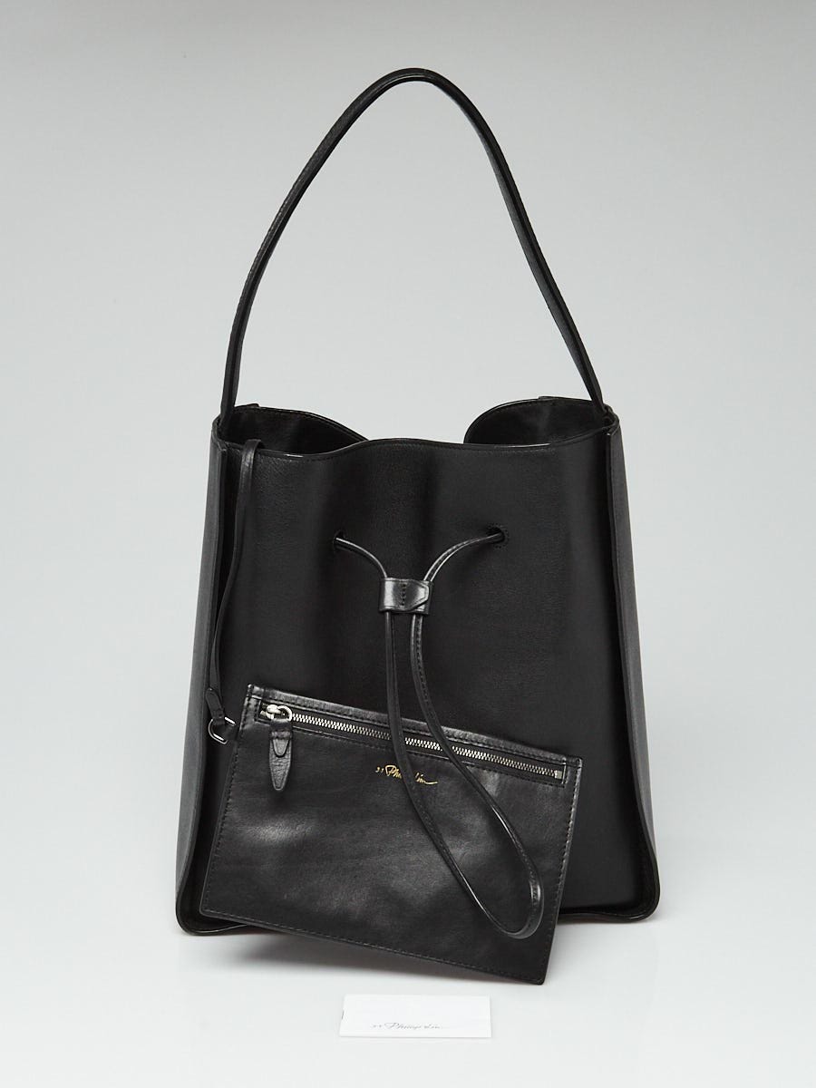 3.1 Phillip Lim Black Leather Soleil Large Bucket Drawstring Bag Yoogi s Closet