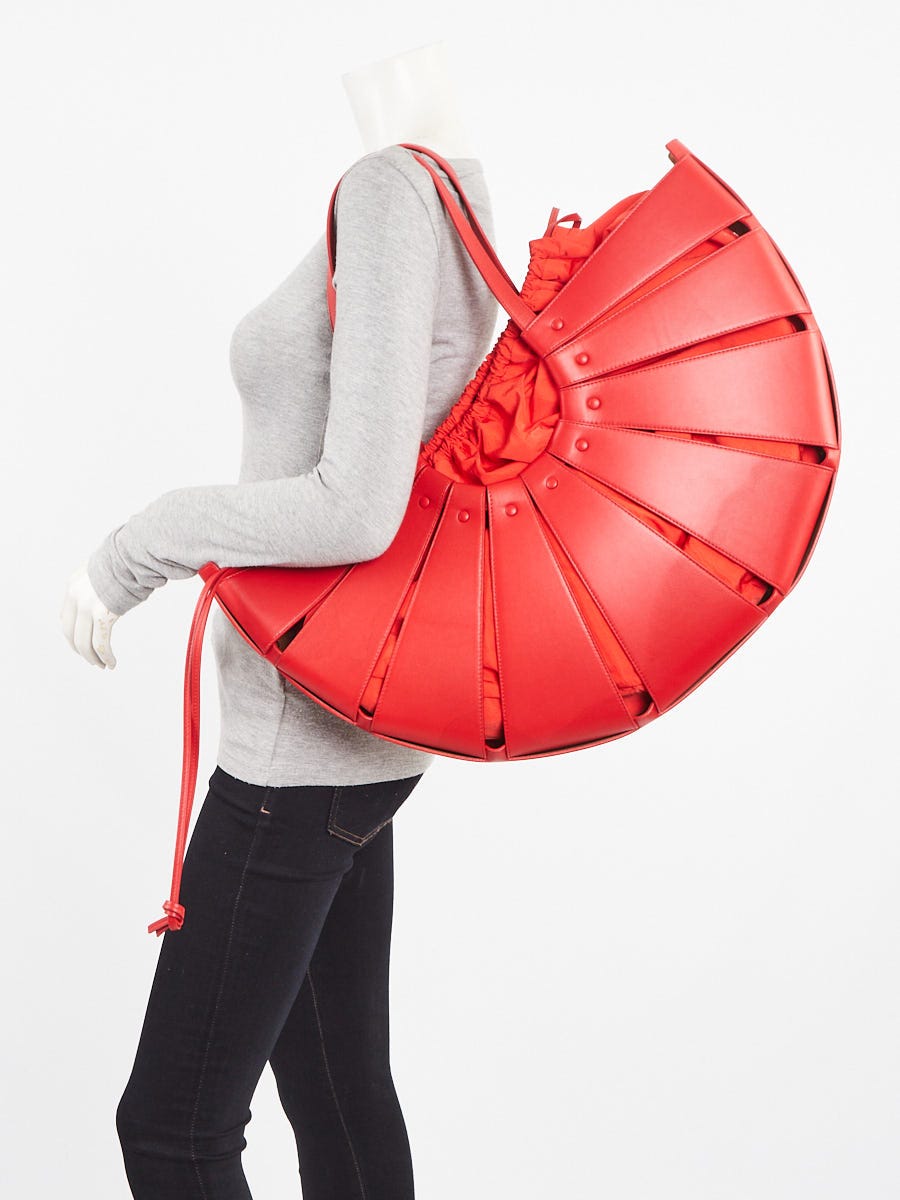 Bottega Veneta Chili Tomato Calfskin Leather Large Shell Bag