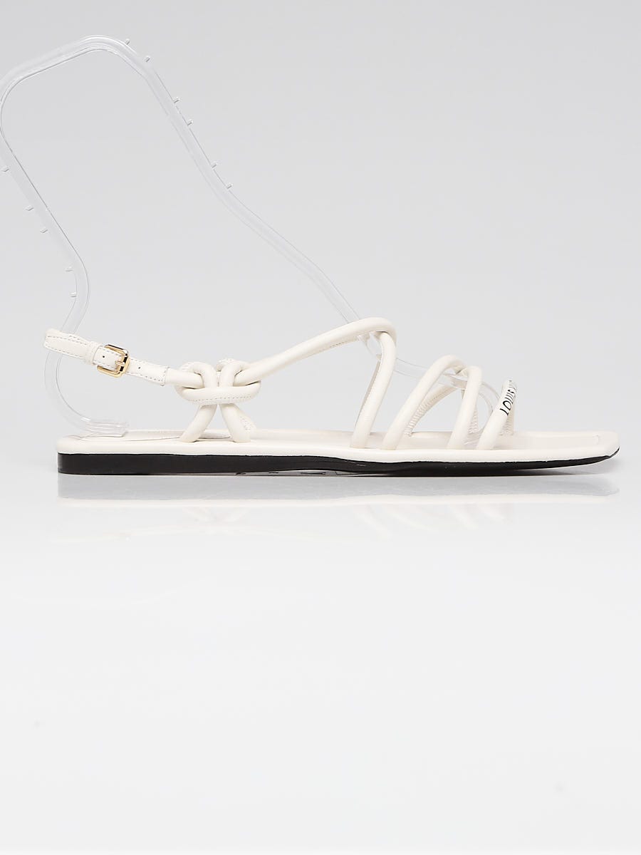 Louis Vuitton, Shoes, New Louis Vuitton Nova Logo Strappy White Sandals  37