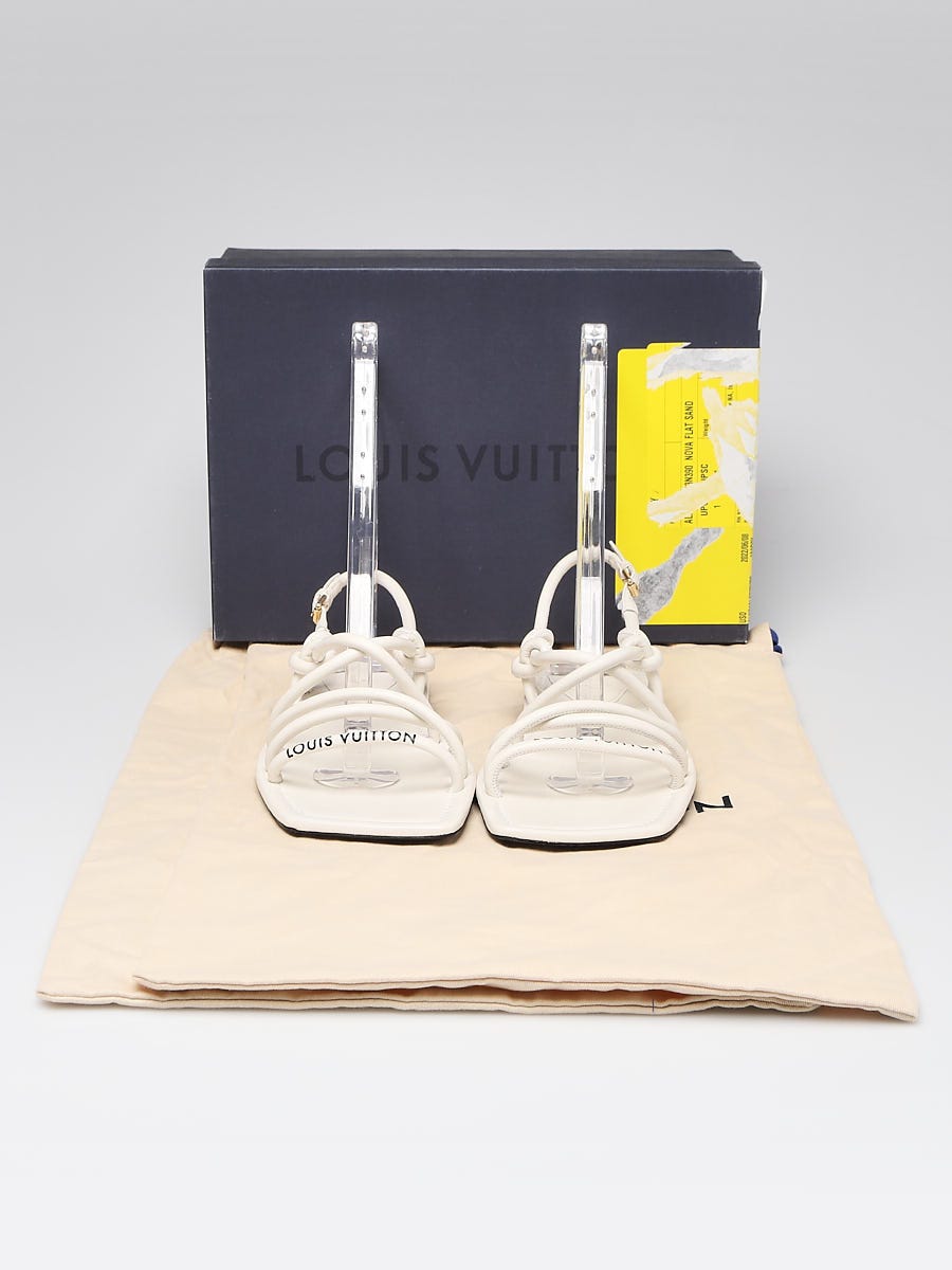 Louis Vuitton Monogram Canvas and Leather Voyage Flat Sandals Size 10.5/41  - Yoogi's Closet