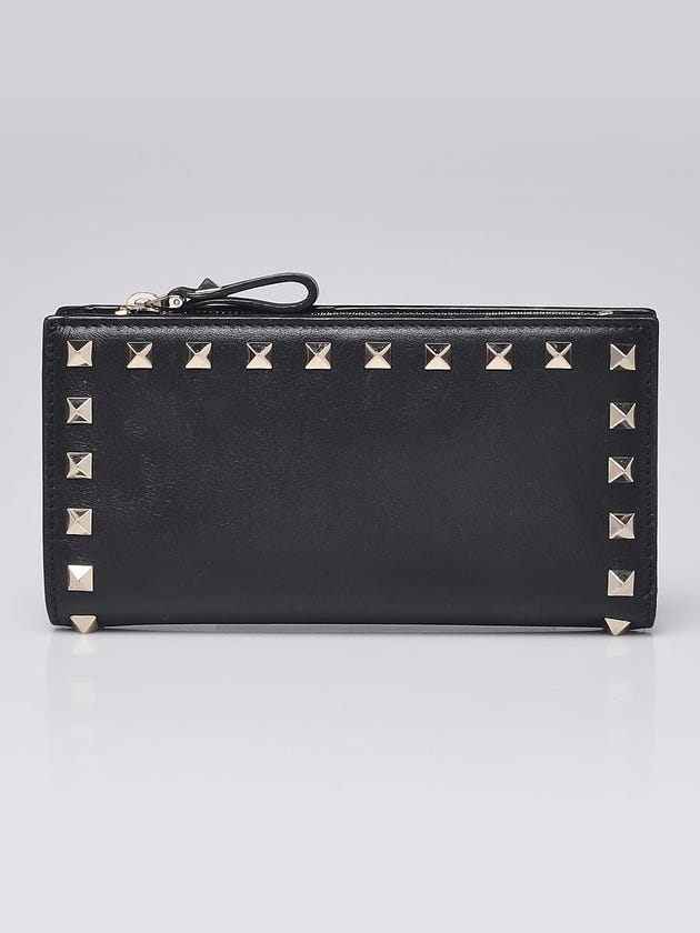 Valentino Black Smooth Leather Continental Flap Wallet