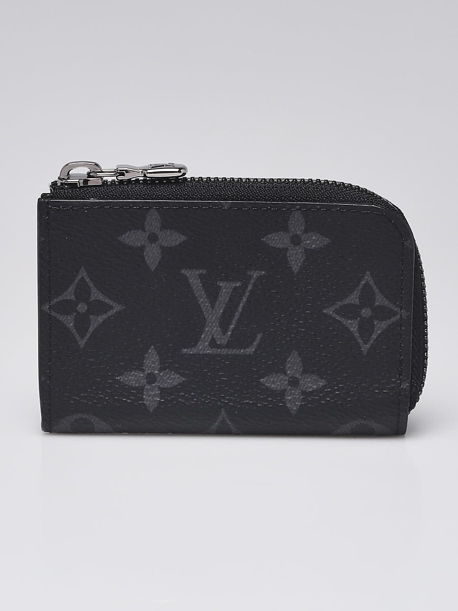 Louis Vuitton Monogram Eclipse Canvas Coin Card Holder Black