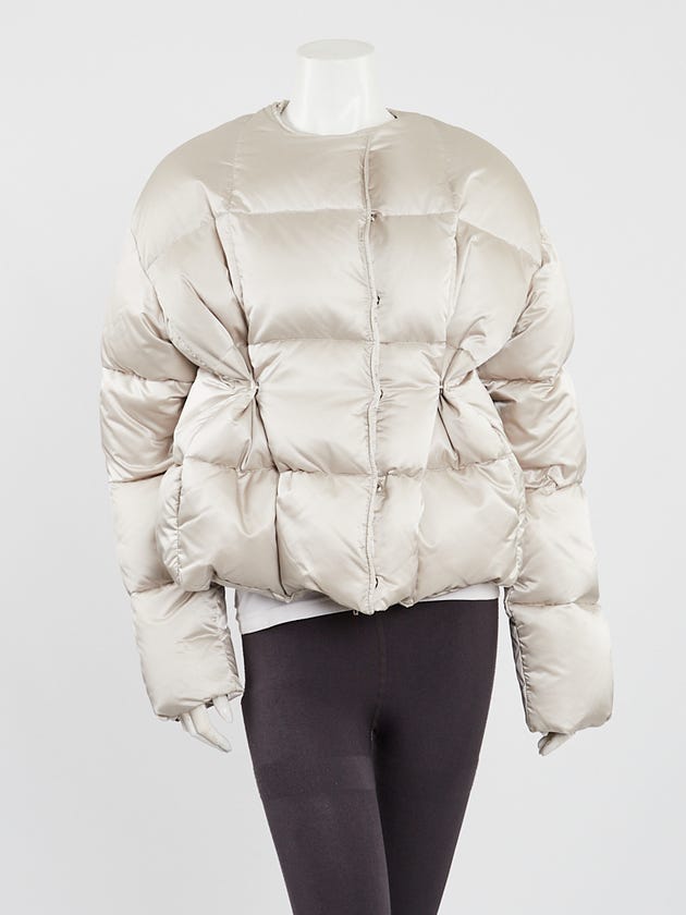 Givenchy Pearl Grey Nylon Quilted Down Puffer Jacket Size 2/36
