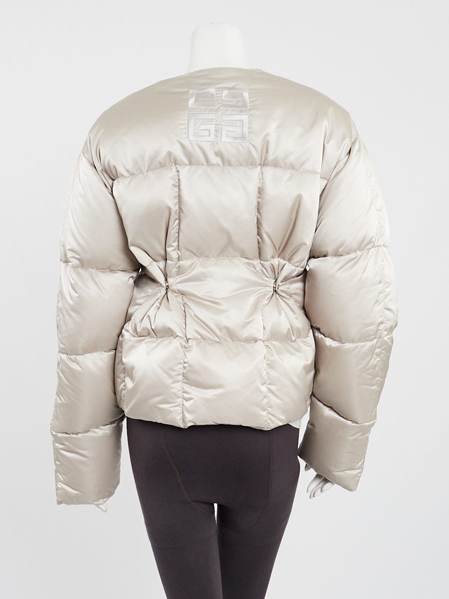 Givenchy Pearl Grey Nylon Quilted Down Puffer Jacket Size 2/36