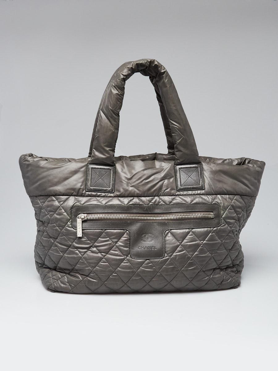 Chanel Grey Quilted Caviar Leather Coco Cocoon Large Tote Bag