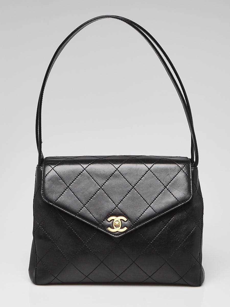 Chanel Black Quilted Lambskin Double Handle Flap Bag