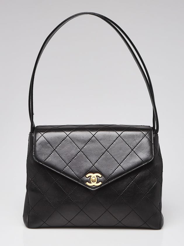 Chanel Black Quilted Lambskin Double Handle Flap Bag