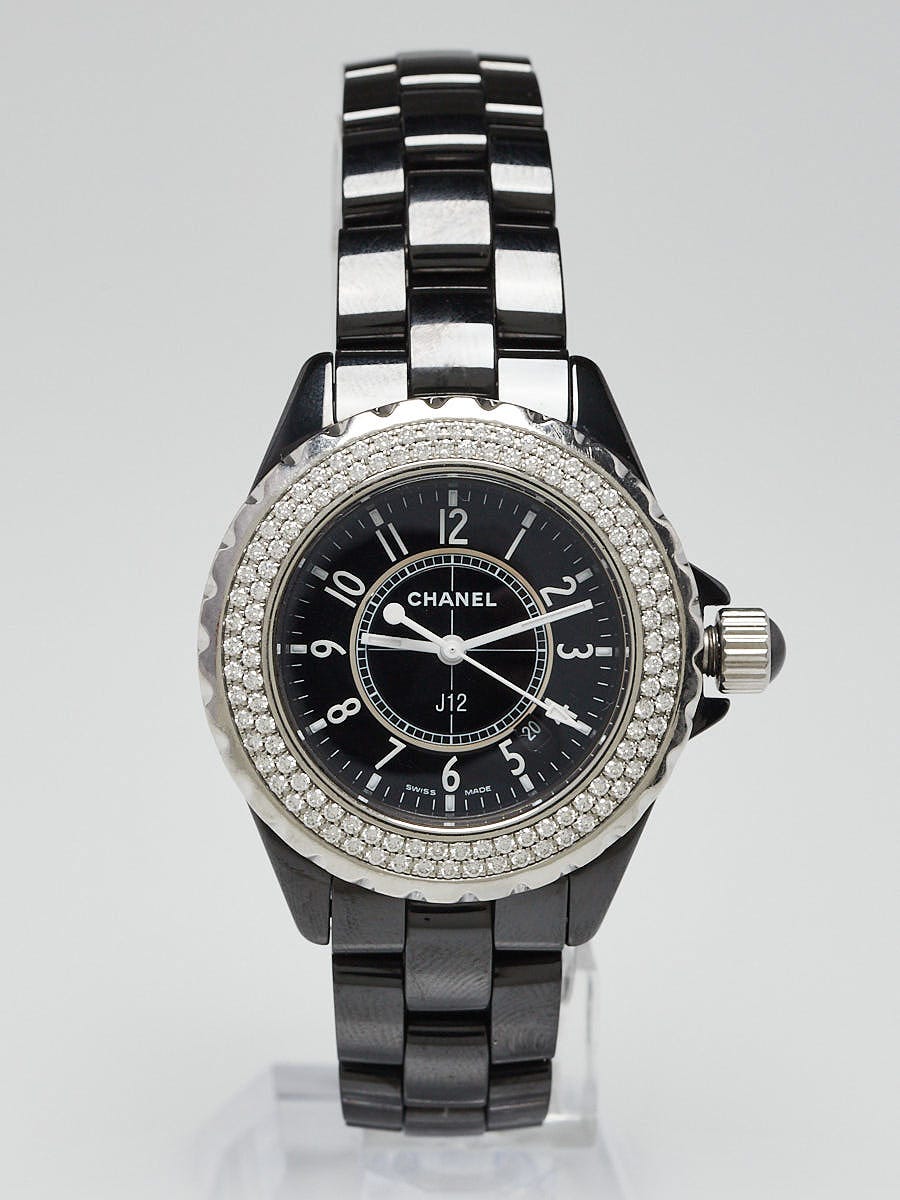 chanel white diamond watch