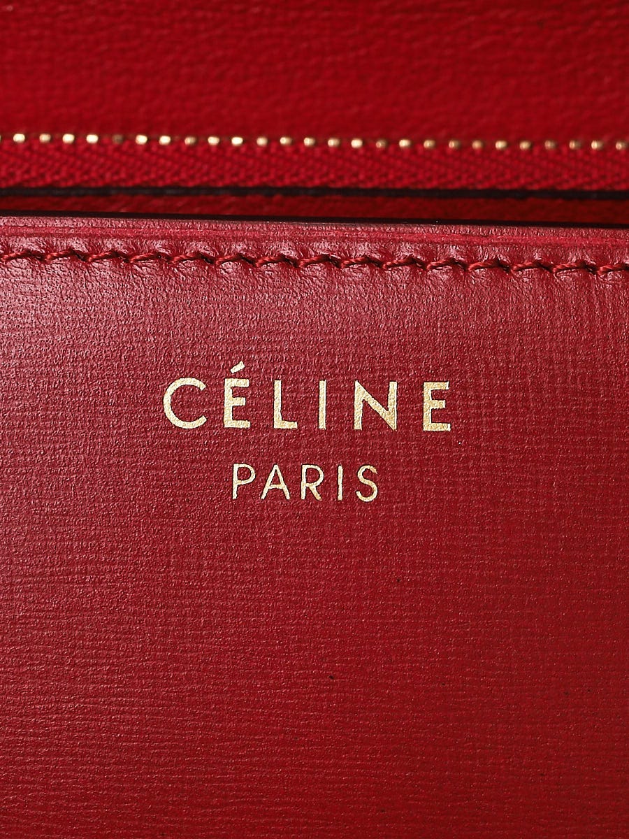 Celine Red Smooth Leather Medium Box Bag