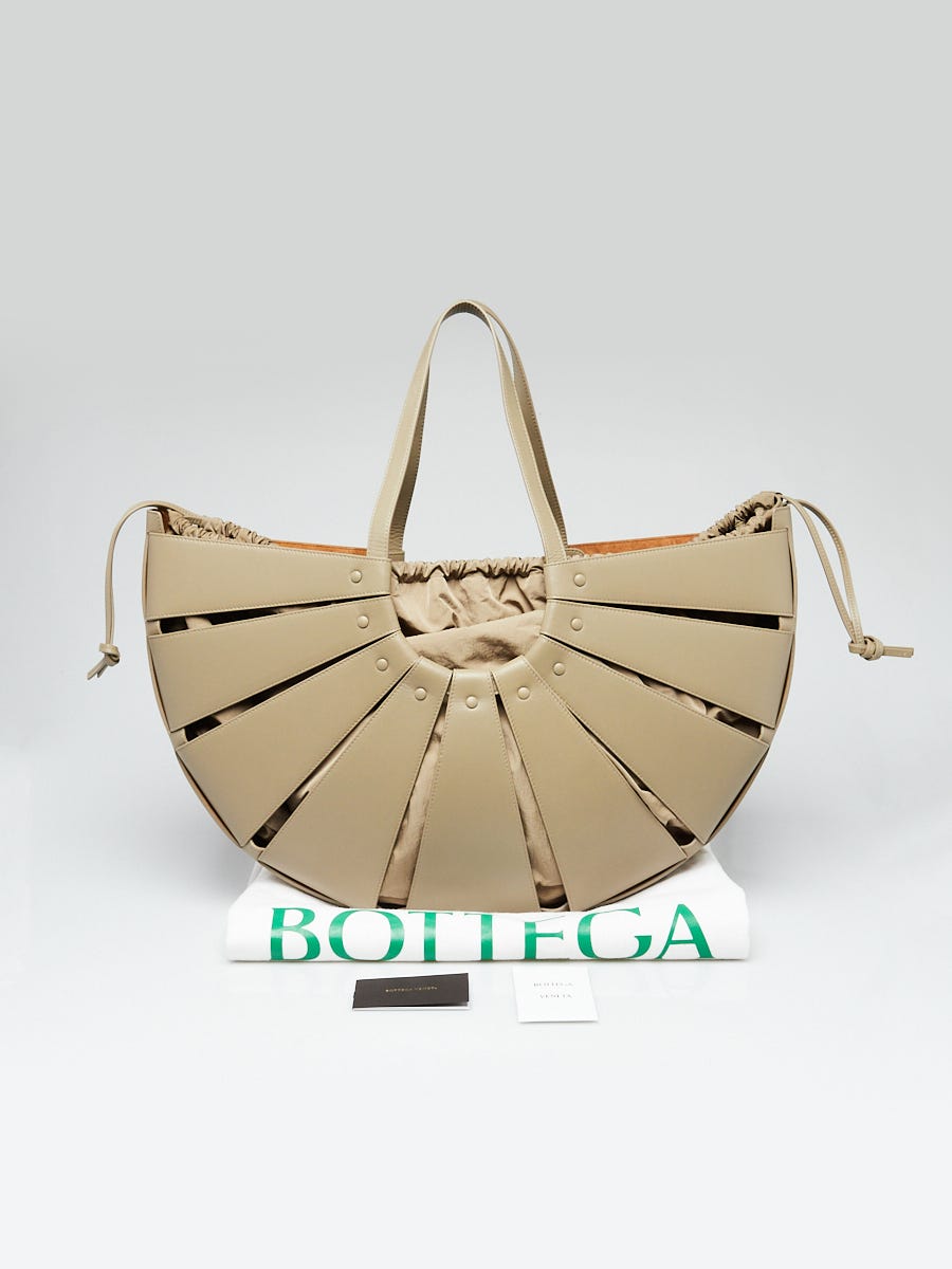 Bottega Veneta Taupe Calfskin Leather Large Shell Bag