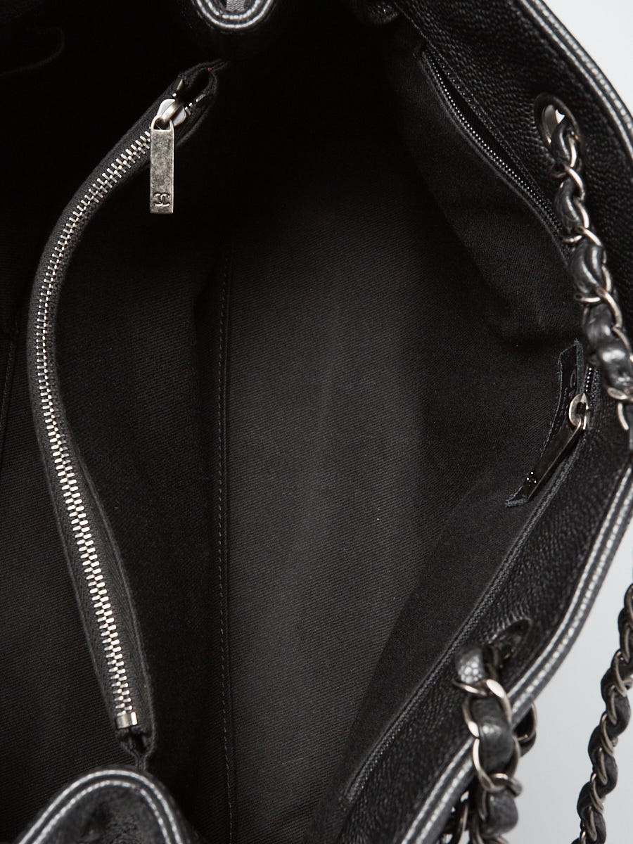 Chanel Black Caviar Leather and Chain Large Shopping Tote Bag - Yoogi's  Closet