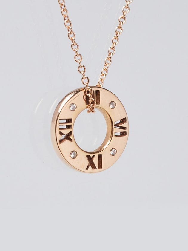 Tiffany & Co. 18k Rose Gold and Diamond Atlas Pendant Necklace