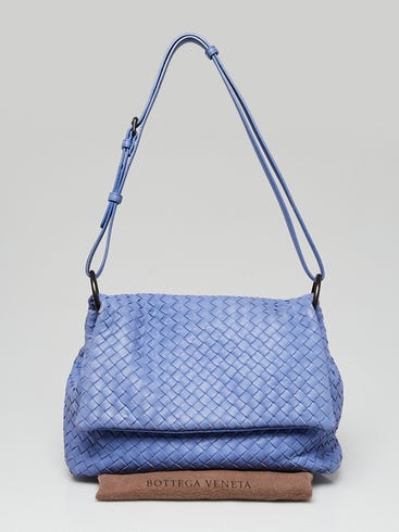 Bottega Veneta Lavender Intrecciato Woven Nappa Leather Flap