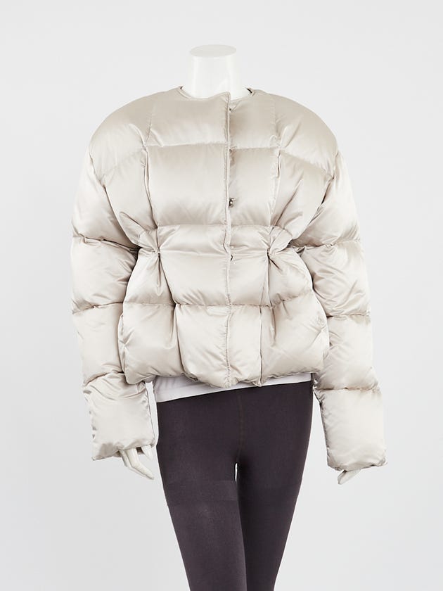 Givenchy Pearl Grey Nylon Quilted Down Puffer Jacket Size 2/36