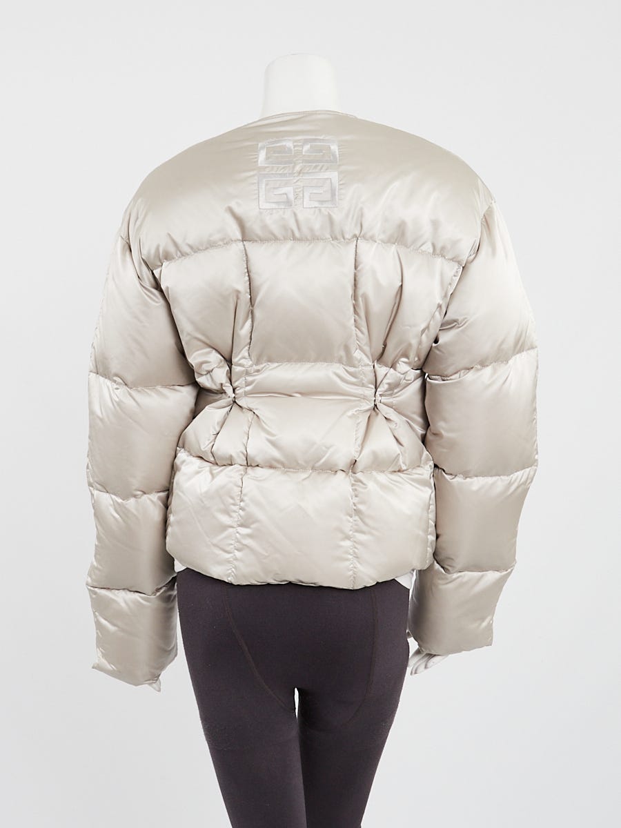Givenchy Pearl Grey Nylon Quilted Down Puffer Jacket Size 2/36