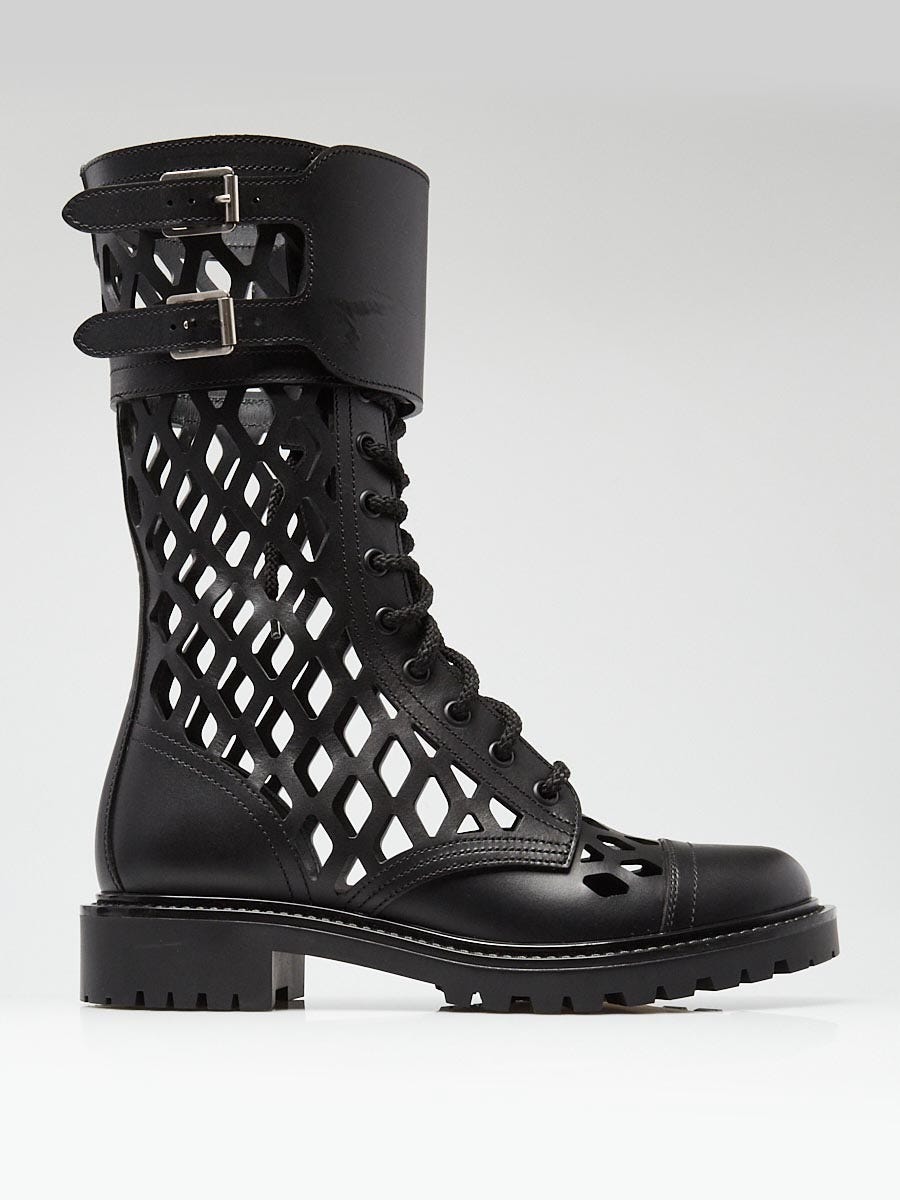 My Louis Vuitton Shoes - Black Leather Combat Boots LOVE THEM :-)