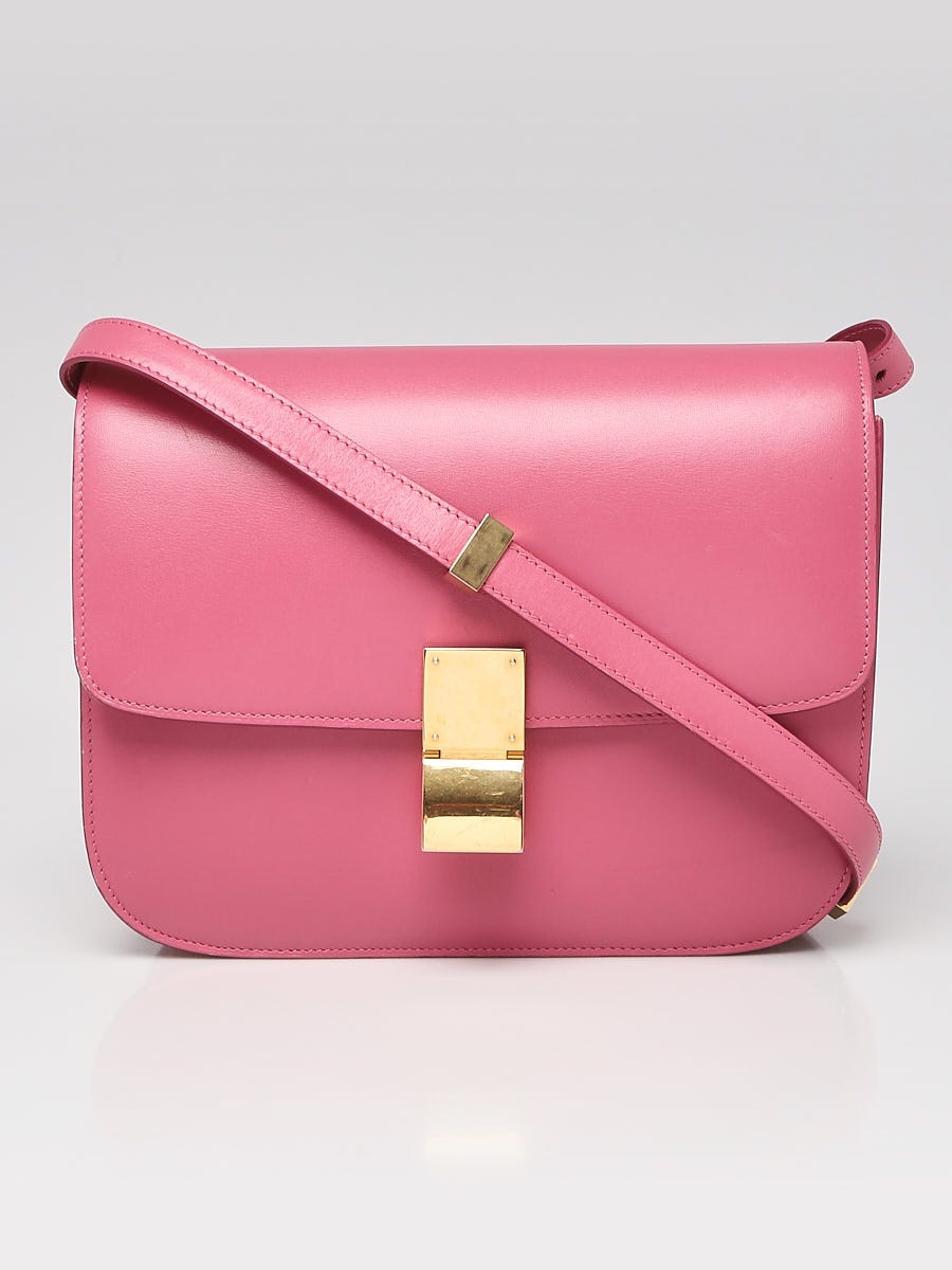 Celine Bubble Pink Smooth Leather Medium Box Bag - Yoogi'S Closet