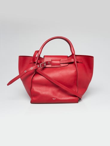 Celine Red Smooth Calfskin Leather Small Big Bag