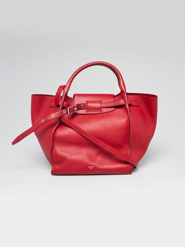 Celine Red Smooth Calfskin Leather Small Big Bag
