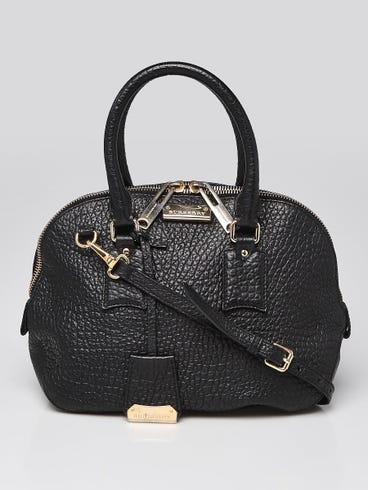 Burberry Black Grain Leather Small Orchard Satchel Bag