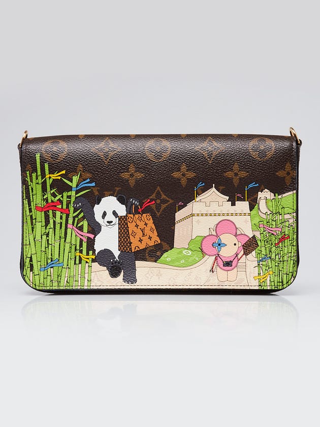 Louis Vuitton Limited Edition Monogram Canvas 2021 Christmas Animation Pochette Felicie Bag w/o Strap