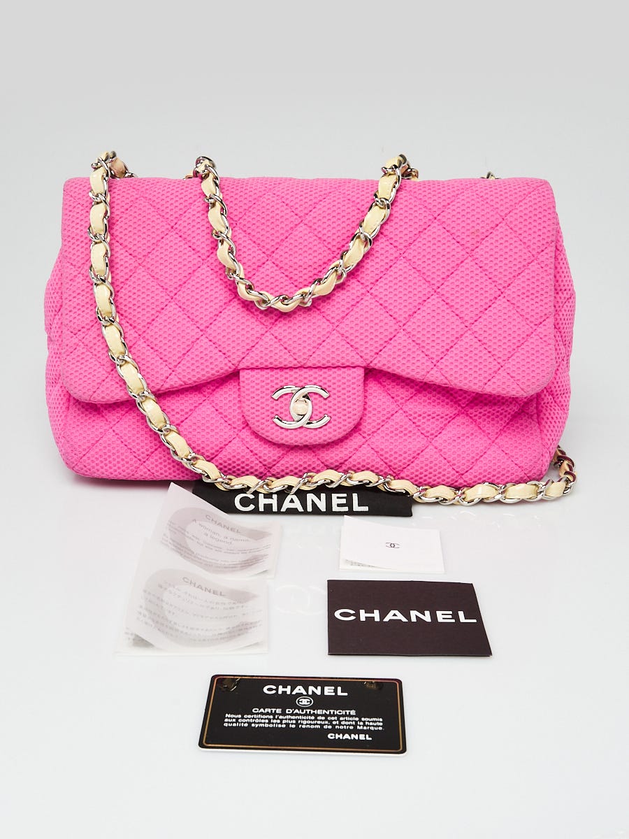 CHANEL Neoprene Quilted Medium Single Flap Pink 581650