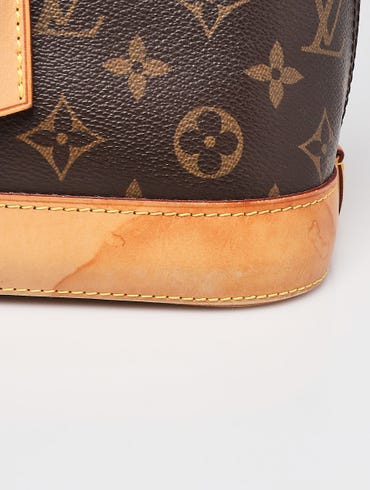 Pre Loved Louis Vuitton Monogram Canvas Alma Handbag with Leather