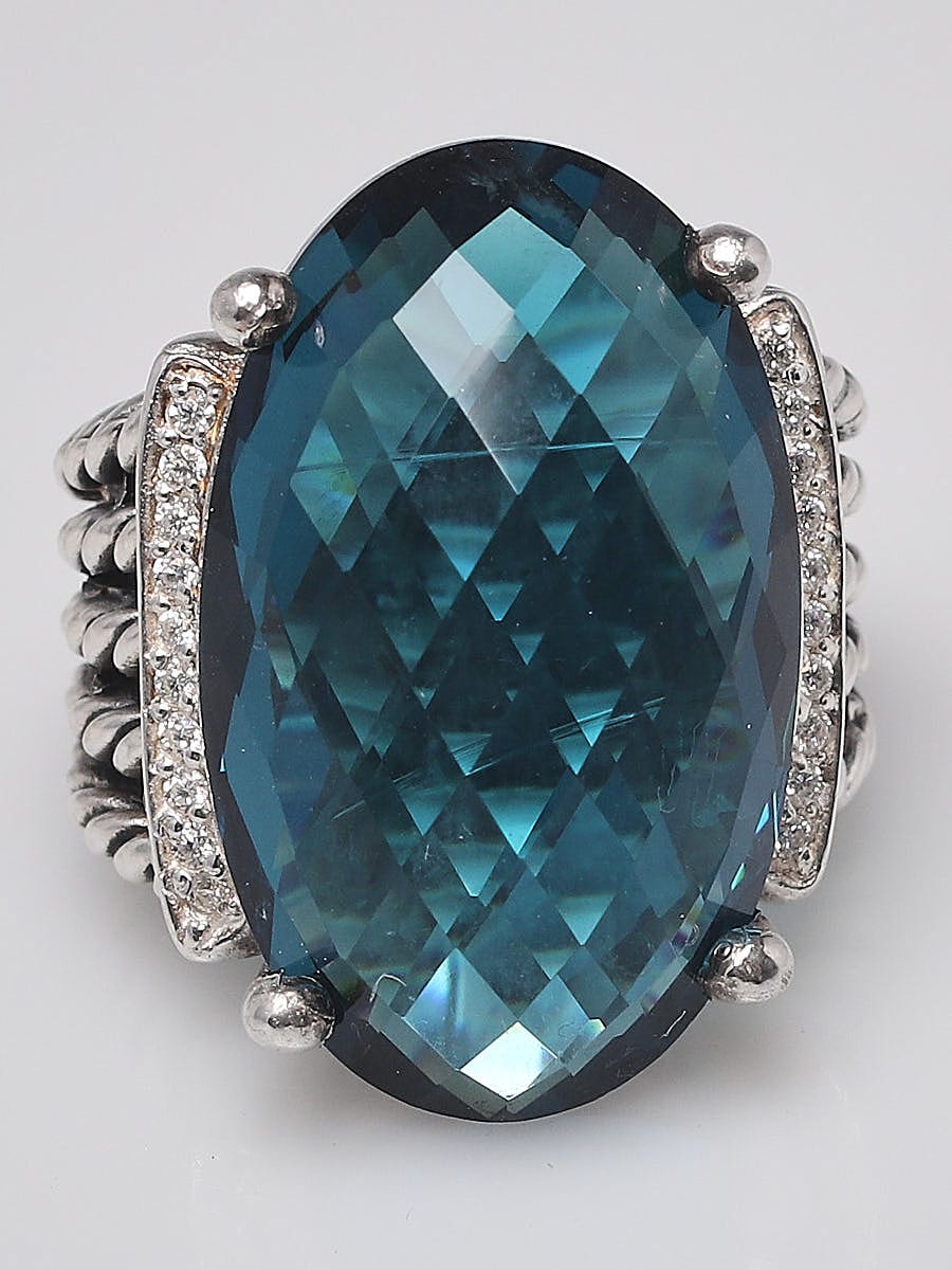 DY weathon ring with fashion blue tapoz and diamond